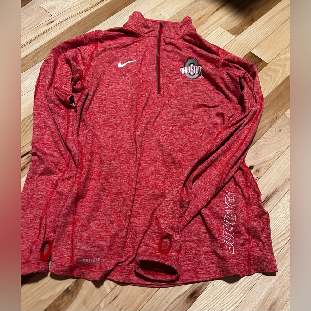 Nike dri-fit Ohio State Buckeyes half zip  red and white womens size medium